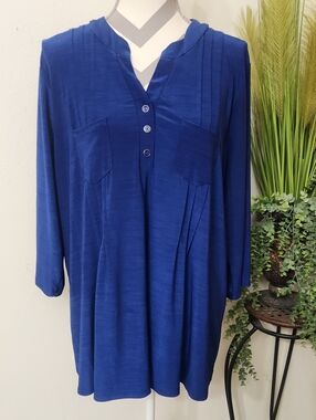 Elie McCarthy Relaxed Blouse Top in Royal Blue